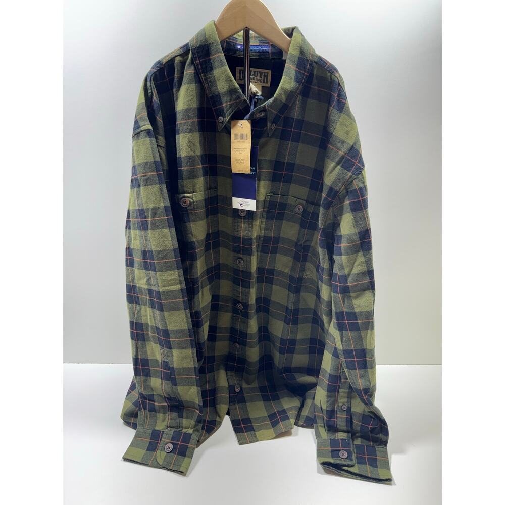 Duluth Trading Co Men’s Sz L Plaid Flannel Long Sleeve Button Front Shirt Magna